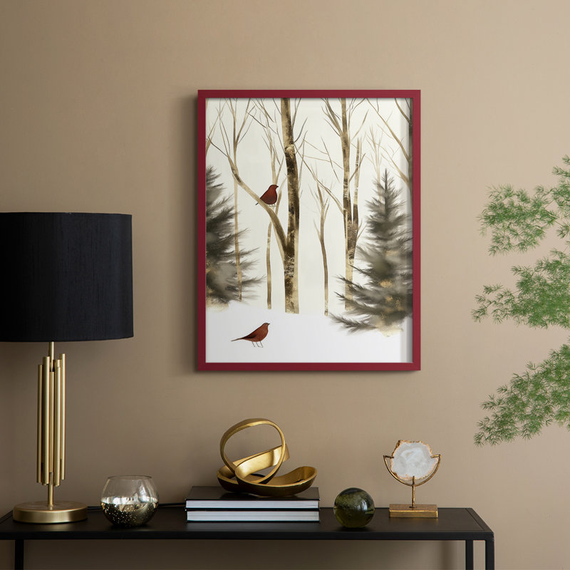 Christmas Holiday Art CCLXXXIX Framed Print - Solid Wood, H 21 po x l 17 po, Rouge