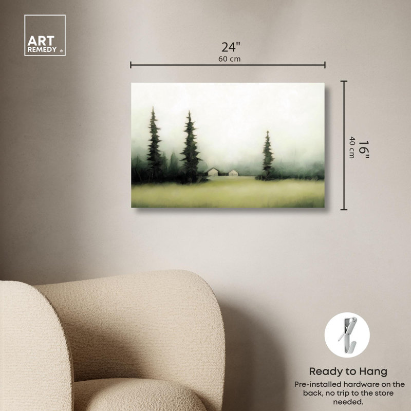 Sheltered in Green Rustic Landscape Canvas Art, 24" x 16"