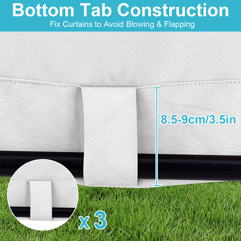 Lakyshia Waterproof Thermal Outdoor Patio Curtain, 52" W x 94" L, White