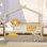 Lit en bois avec lit gigogne simple
