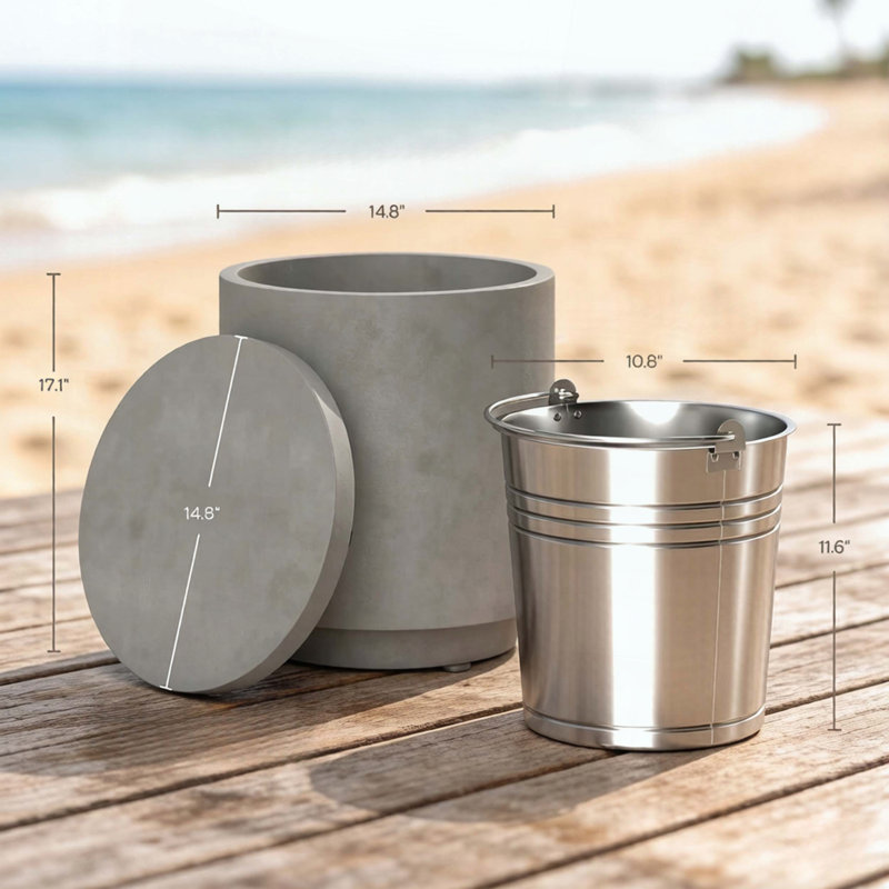 3-in-1 Cooler Side Table with Ice Bucket