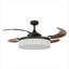 Ventilateur de plafond à pales rétractables de 122 cm (48 po) avec lumière et télécommande, ventilateur de plafond moderne Fandelier, technologie de conception brevetée, pales plus robustes et plus épaisses, finition bronze huilé-690435869