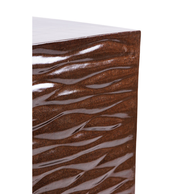 Zen Outdoor Square Side Table, Pyrite Brown Gloss