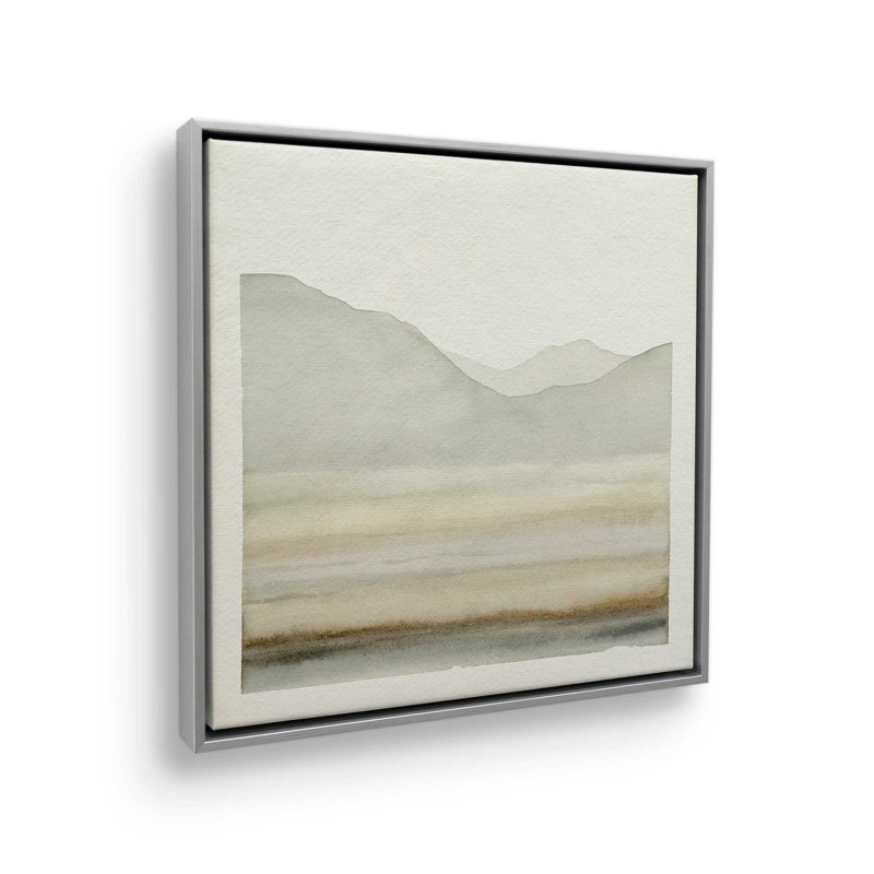 «Whispering Ridge Silhouette I», reproduction sur toile roulée, Cadre flottant en chrome poli