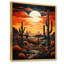 Ballyclare, orange, jaune, cactus, désert, coucher de soleil, Saguaro - Cactus, art mural encadré-946873373-946873362