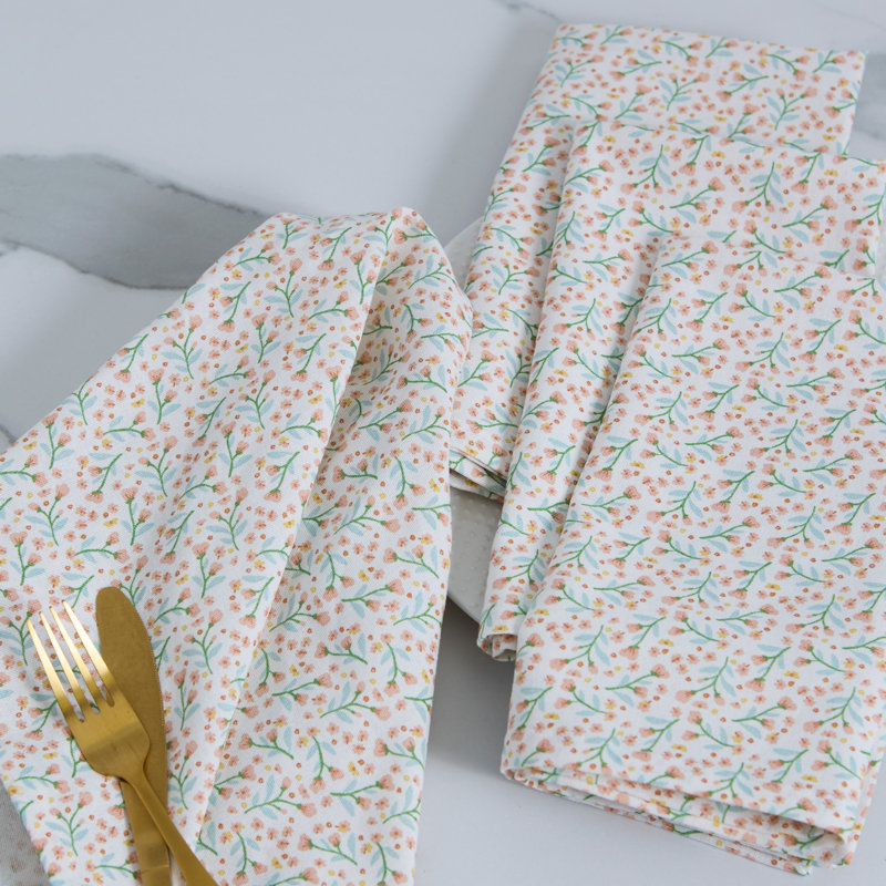  Spring Blossom Printed Napkin Set/4