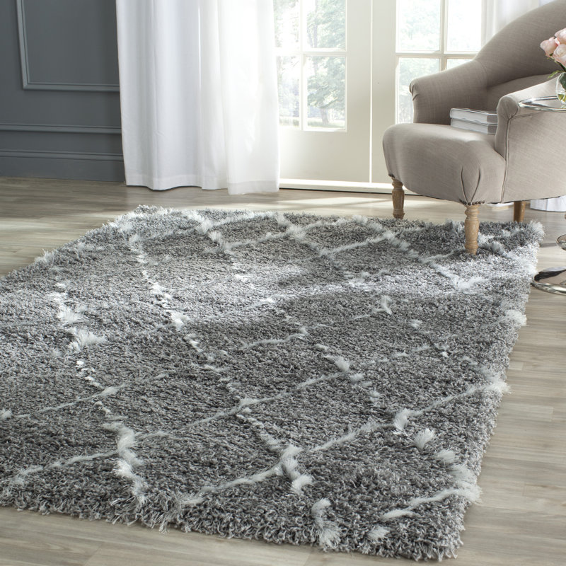 Sg-Msg-Moroccan Shag Performance Geometric Rug, Rectangle 4' x 6'