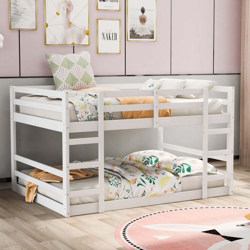 Genive Kids Bunk Bed, White, Full