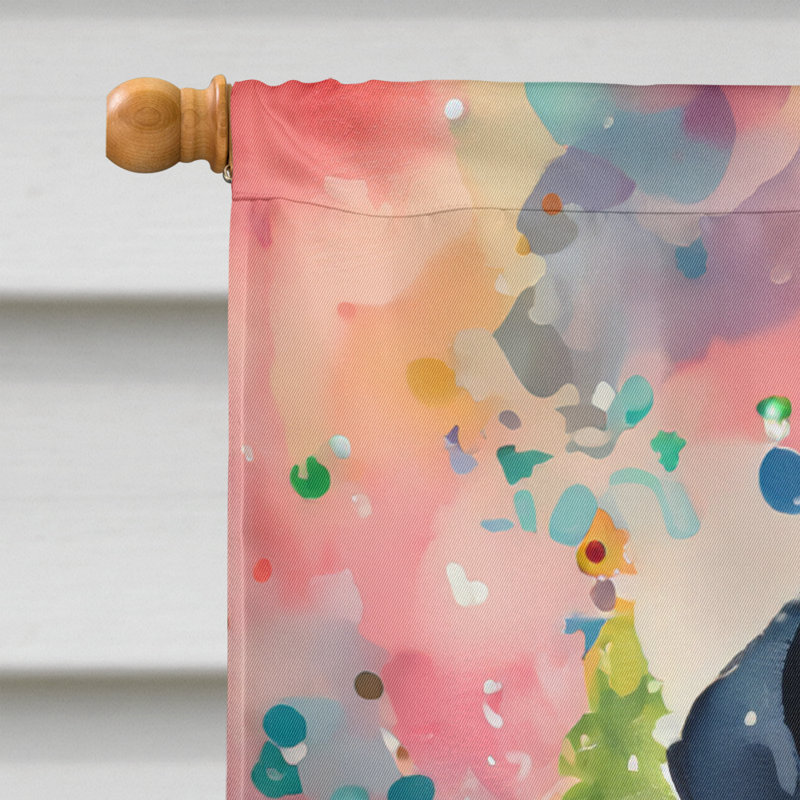 Drapeau de Noël teckel, H 40 po x l 28 po