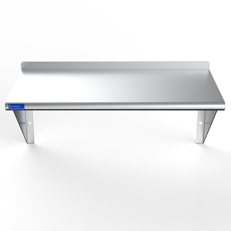 60" Stainless Steel Wall Shelf with Brackets