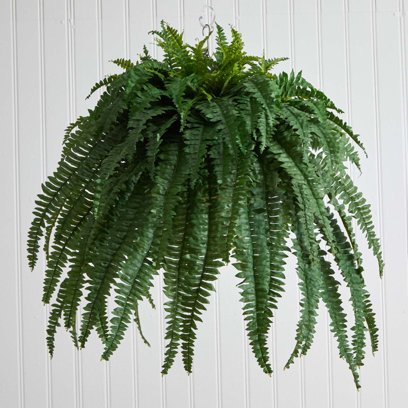 39'' Faux Fern Plant in Metal Planter