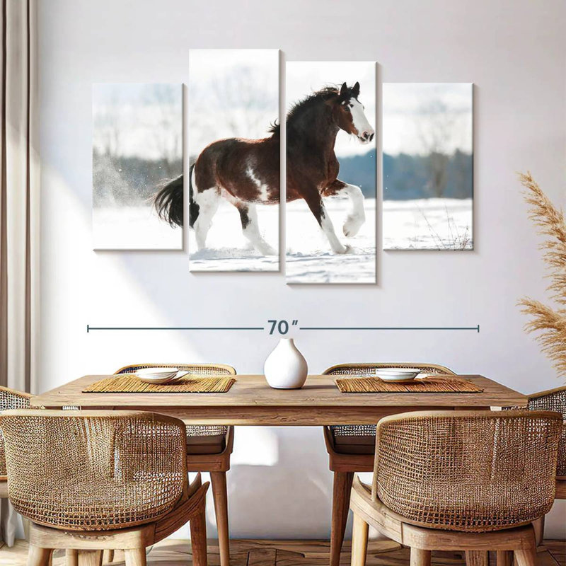 Brampt Clydesdale Horse In Winter, 42" H x 68" W
