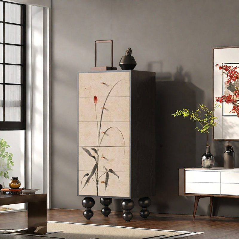 Frame Five Drawer Cabinet, Black