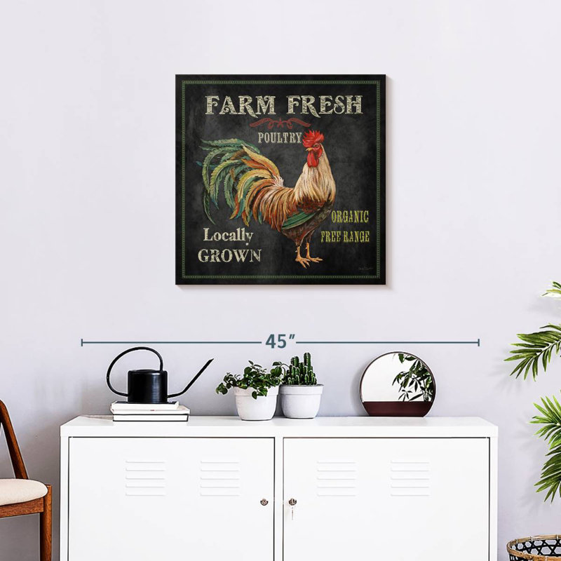 Coq frais de la ferme, H 24 po x l 24 po