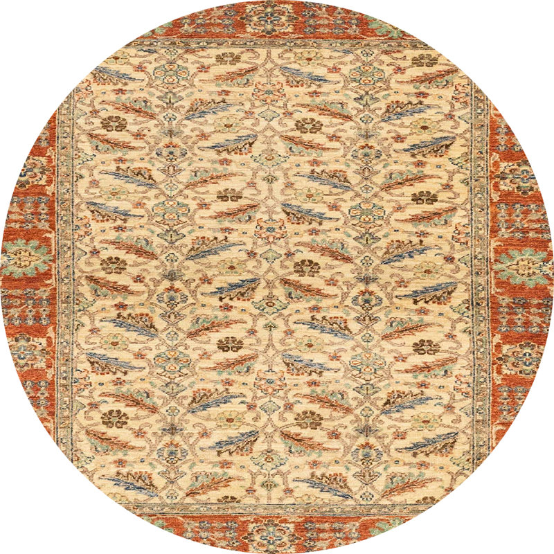 Abstract Indoor Rug, Round 7'