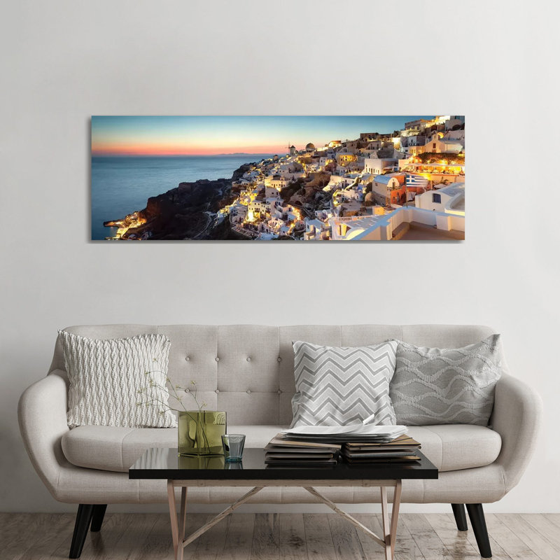 Oia At Sunset, Santorini, Greece by Matteo Colombo - Wrapped Canvas Panoramic Print, 182.88 cm H x 60.96 cm W