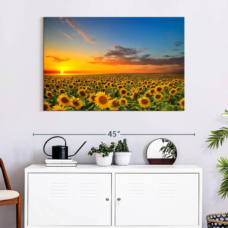 Alvord Sunflower Field Twilight, 26" H x 39" W