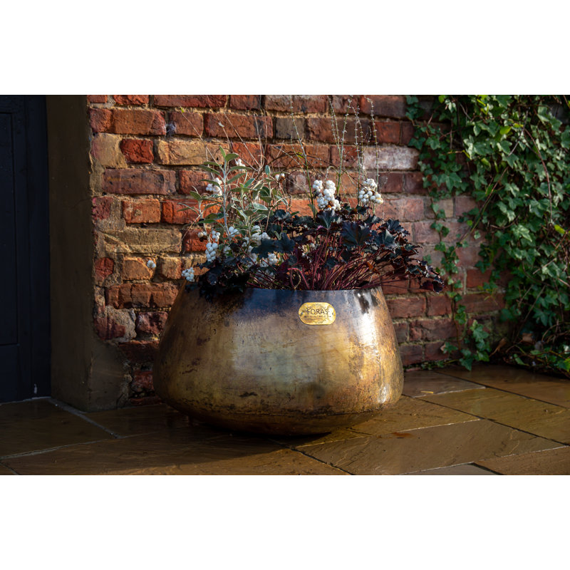 Pelaez Metal Pot Planter, 32cm H x 54cm W x 54cm D
