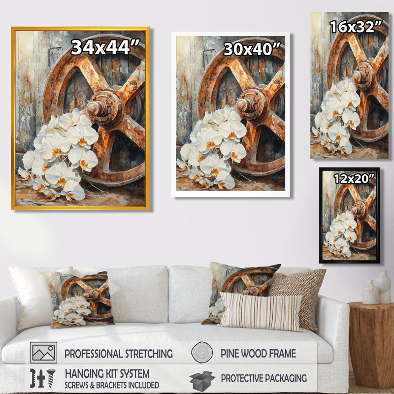 Laceigh - impressions murales florales, Impression d'un seul cadre photo, H 44 po x l 34 po, Noir, noir, noir, noir