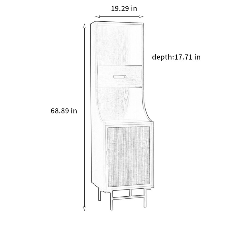 Bibliothèque standard H 68,89 "x l 19,29"