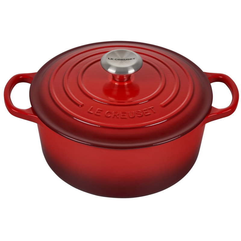 Le Creuset Signature Enameled Cast Iron 7 Piece Cookware Set, Cerise
