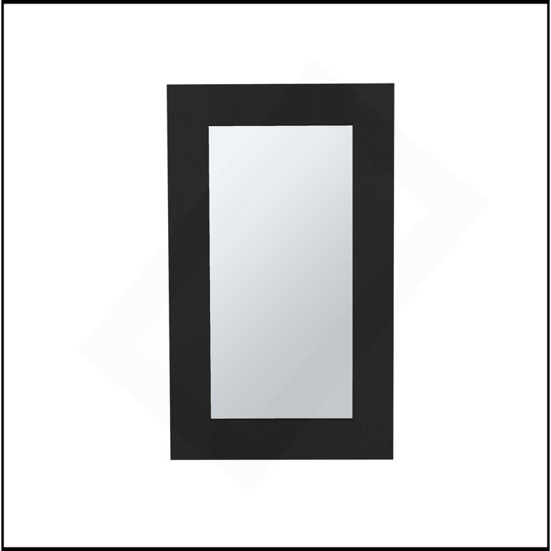 Stylish 25.7" H X 15.7" W Narrow  Mirror Medicine Cabinet, One Door With Three Interior Shelves For Bathroom, Kitchen , Black