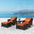 Mifflin 5 Piece Rattan Sunbrella 2 Person Seating Group with Cushions-1102703834