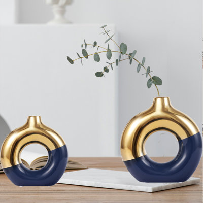 Vase à fleurs, vase à fleurs, vase en céramique pour la décoration intérieure, ensemble de 2