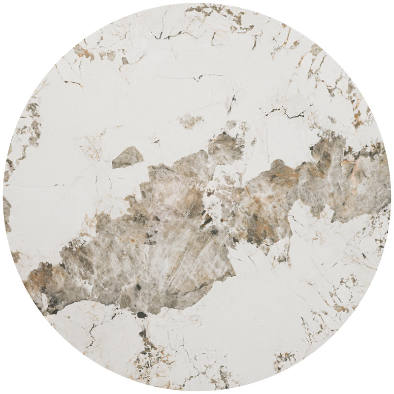 Plateau tournant en pierre frittée, H 0,47 po x l 31,5 po x P 31,5 po