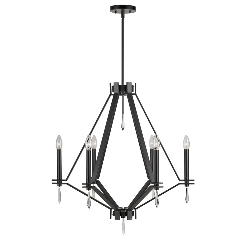 Litisha 6 - Light Dimmable Chandelier, Black