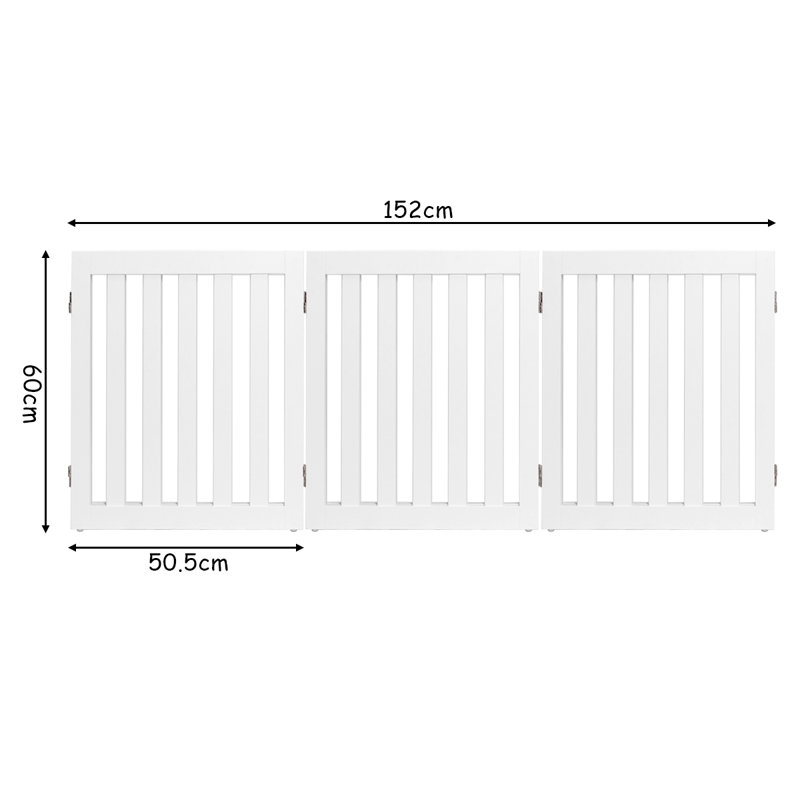 Wood Free Standing Pet Gate, White