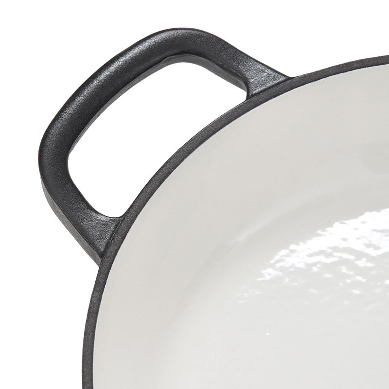 Living And Home 3.2L Cast Iron Round Dutch Oven, Black