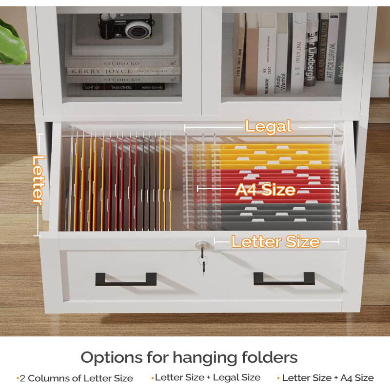 29.53'' Wide 1 -Drawer File Cabinet, White