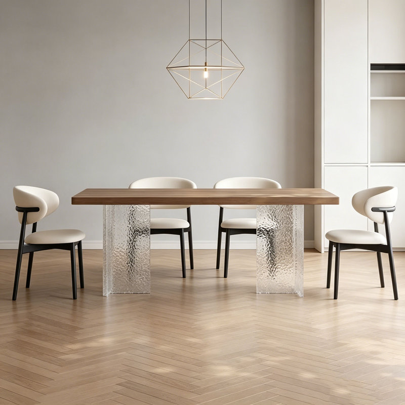 Table de salle à manger en acrylique, H 29,5 po x l 55,1 po x P 31,5 po, 5