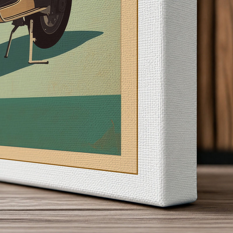 The Scooter Retro - Wrapped Canvas, 24x16 - 61.0 x 40.6 cm, White Border