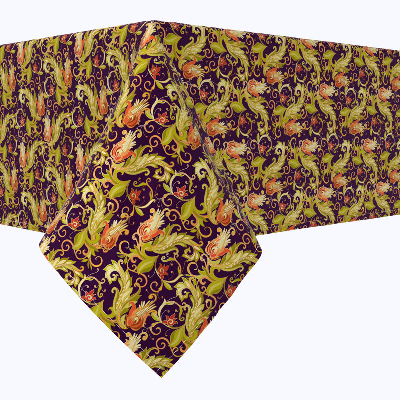 Rectangular Tablecloth, 100% Cotton, Floral 31, 120" x 52"