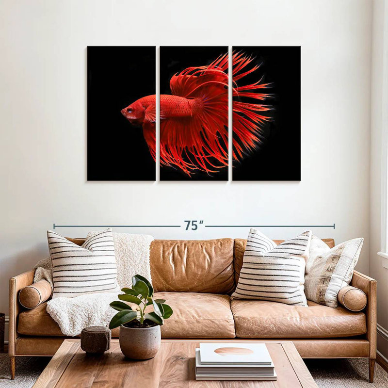 Grandiose Red Betta Fish, 36" H x 57" W