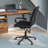 Mid-Back Designer Upholstered Swivel Executive Office Chair with Armrests-1860959590-1860959591