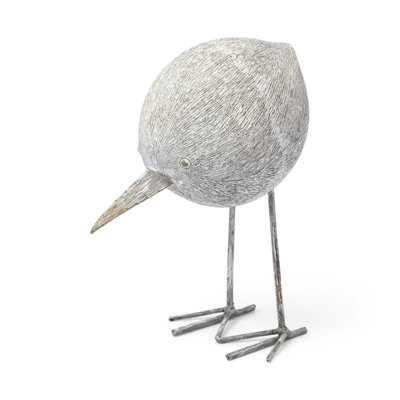 Sculpture oiseau en résine blanc cassé