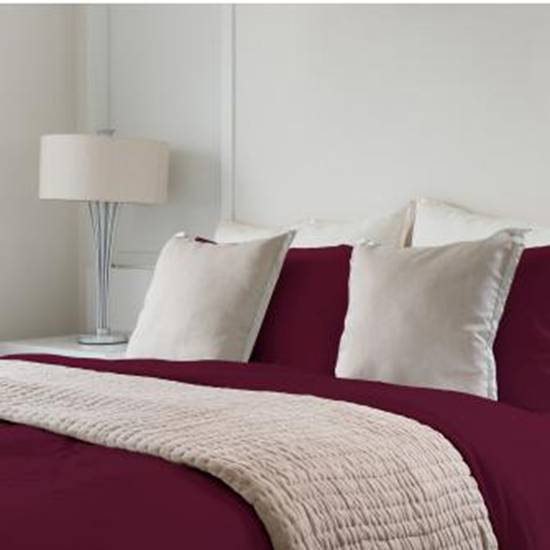 Ensemble de draps 4 pièces Deluxe Deluxe 100% rayonne de bambou, Ensemble de draps pour très grand lit avec 2 taie, Bourgogne