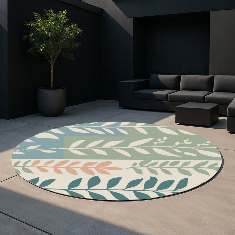 Tapis intérieur et extérieur Twilight Orchard, Rond 5 pi