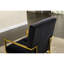 Chaise avec accoudoirs moderne en velours noir, base scintillante, facile à assembler et structure noire en acier inoxydable-574271207