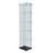 Premium 5-Tier Glass Display Case With 5 Dynamic LED Modes, Single Door Tempered Glass Bookshelf For Collectibles & Decor, Floor Standing Display Cabinet For Home & Office, Easy Assembly