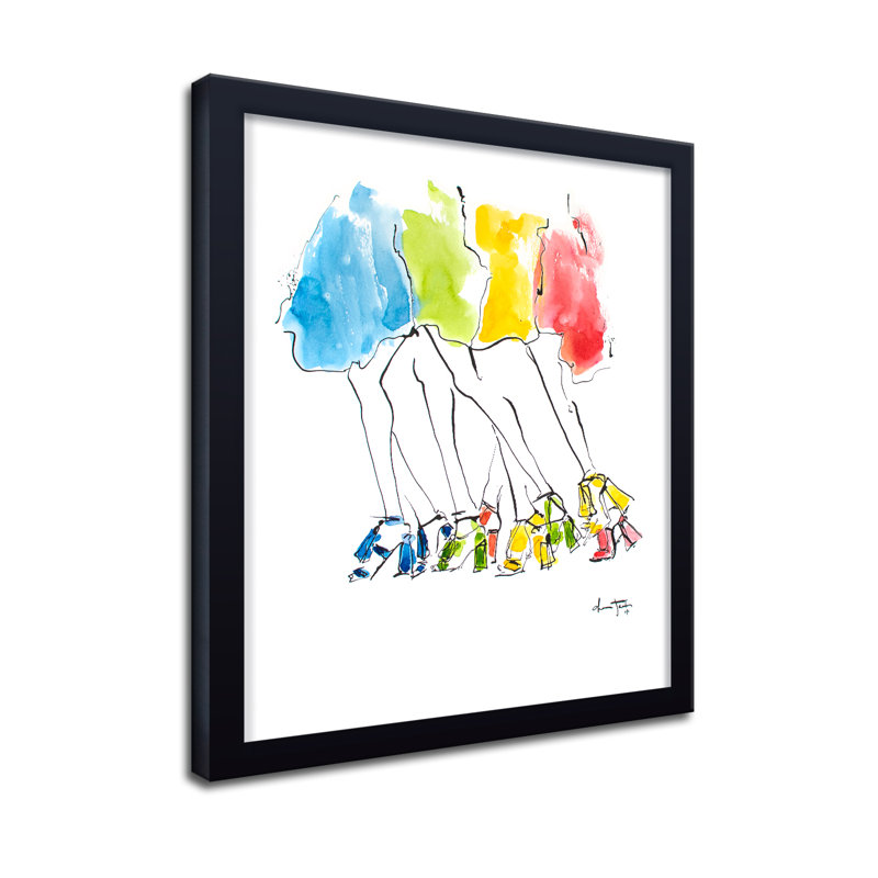 'Runway Rainbow' Framed Print Wall Art, 16" H x 12" W x 1.125" D, Framed Print, Black
