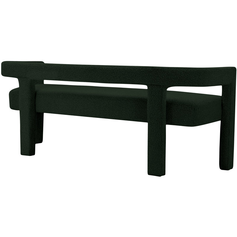 Banc en cèdre 67 po Cedernier, Tissu bouclé vert