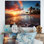 «Beach Photo Sunset Serenade», reproduction d'art sur toile encadrée