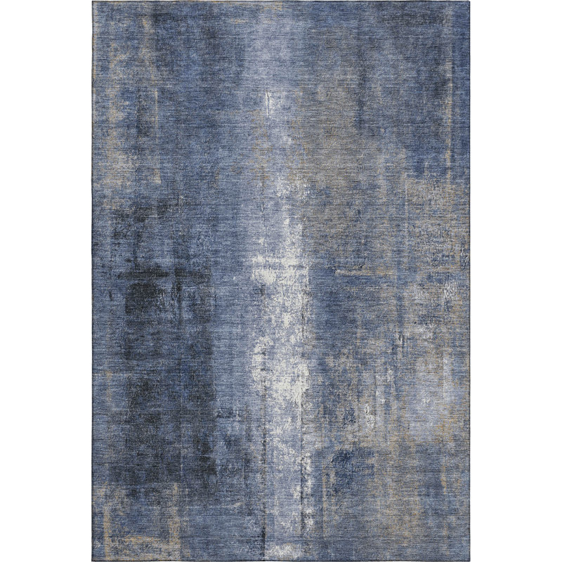 Tapis abstrait lavable à la machine de qualité supérieure AMF1980, Rectangle 9 pi x 12 pi