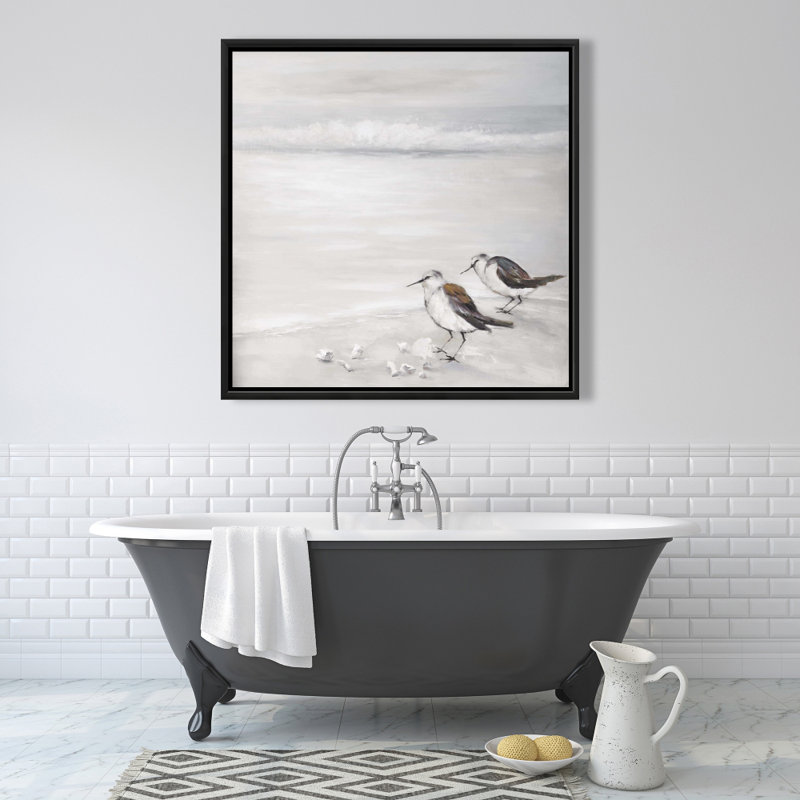 "Deux oiseaux Sandpipiers" sur toile