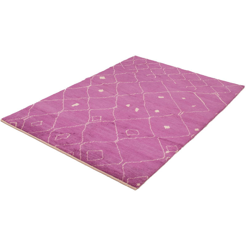 Tapis décoratif en laine noué à la main de conception unique 6 pi 3 po x 9 pi noué à la main New Age