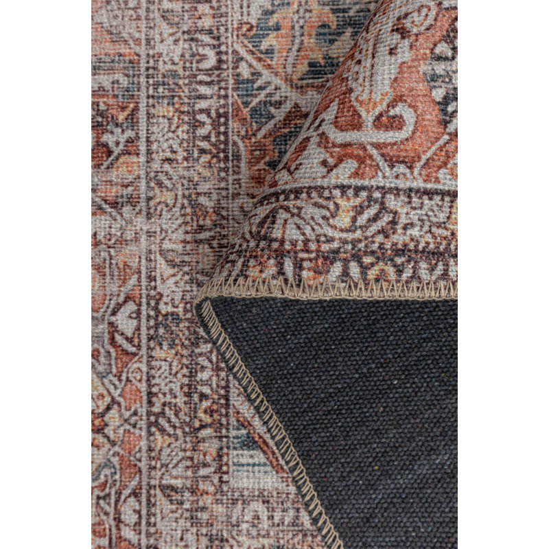 Tapis brun tissé à motif rétro, Rectangle 9 pi 11 po x 13 pi 2 po